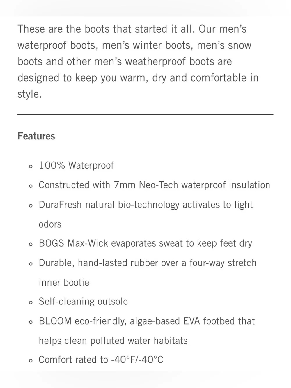 BOGS Boots Classic Black High Waterproof Insulated Outdoor Muck Swamp Farm 9